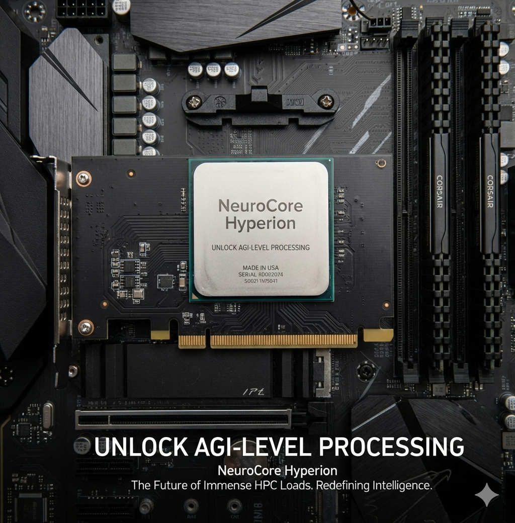 NeuroCore chip cinematic render